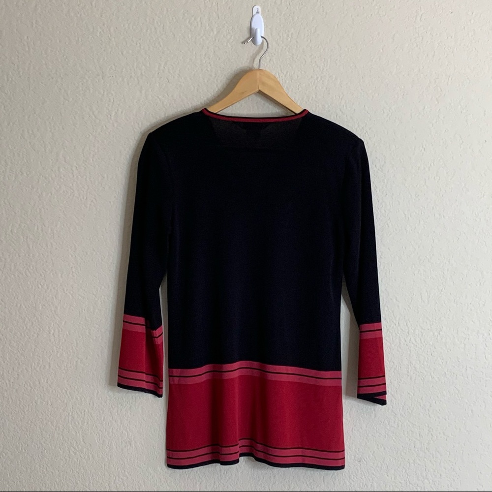 Exclusively Misook V-Neck Pullover Colorblock Top - image 8